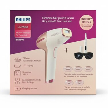 Philips Lumea IPL Hair Removal System Complete Kit With Attachments, Safety Glasses, and Travel Case