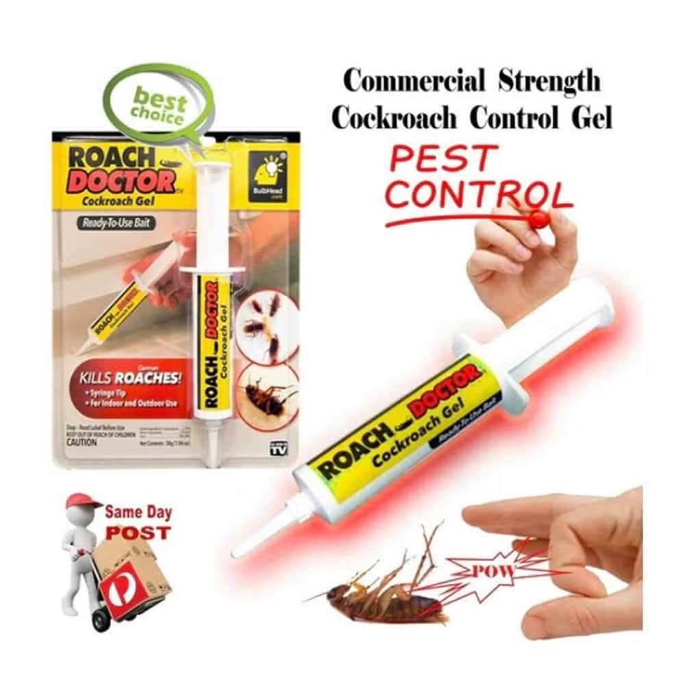 Roach Doctor Cockroach Gel Bait – 1.06oz Ready-to-Use German Roach Killer, Indoor & Outdoor
