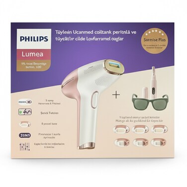 Philips Lumea Prestige IPL Hair Removal System - Permanent Hair Reduction Tool For Unisex - Includes 4 Attachments Trimmer &amp; Safety Glasses