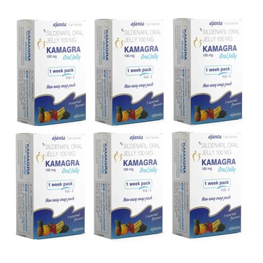 Pack Of 6 Kamagra Oral Jelly (Sildenafil) Improves Stamina
