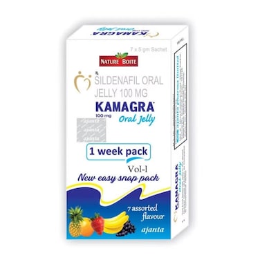 Kamagra Oral Jelly 100mg 1 Week Pack 7 Assorted Flavour