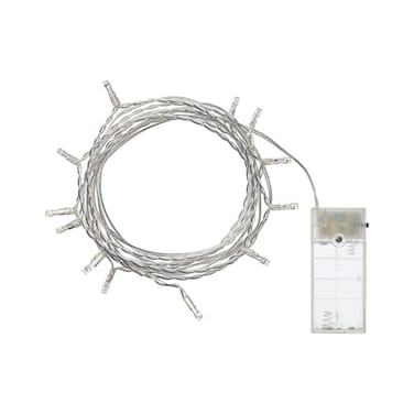Led Lighting Chain With 12 Lights Indoor/Battery-Operated Silver-Colour