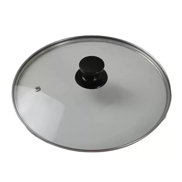 Transparent Container Glass Lid With Black Handle 26Cm