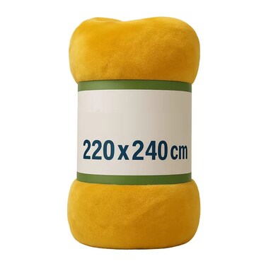 Comfy Double Size Super Soft Blanket 220X240Cm Yellow