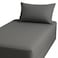 Single Fitted Bed Sheet Set 120X200Cm With Pillow Cover 50X75Cm Gray