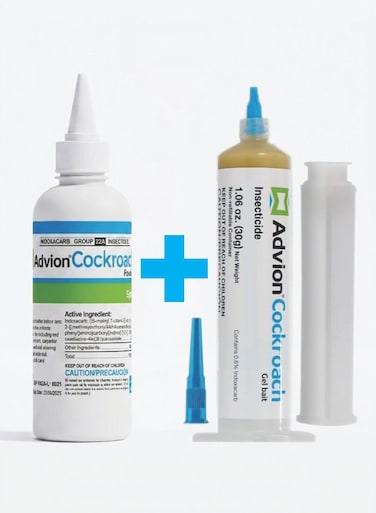 Advion Cockroach Powder 50g and Gel Bait 30g &ndash; Ready-to-Use Dry Cockroach Killer for Indoor &amp; Outdoor Use