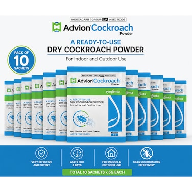 Advion Cockroach Powder 5g &ndash; Ready-to-Use Dry Cockroach Killer for Indoor &amp; Outdoor Use (10 Sachets)