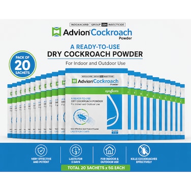 Advion Cockroach Powder 5g &ndash; Ready-to-Use Dry Cockroach Killer for Indoor &amp; Outdoor Use (20 Sachets)