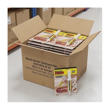 Pack Of 50 Roach Doctor Ready To Use Cockroach Gel Bait For Indoor &amp; Outdoor Use 30g