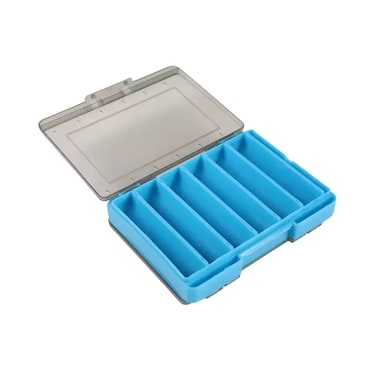 Fishing Tackle Box 2 Sided Fishing Lures Tackle Hooks Baits Case Storage Box- 14X10X3Cm