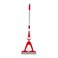Telescopic Handle Folding Sponge Mop With Super Absorbent Sponge- Red