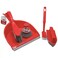 Multipurpose Combo 5Pcs Set Of Dustpan And Brushes With Hanging Design Handle- Red