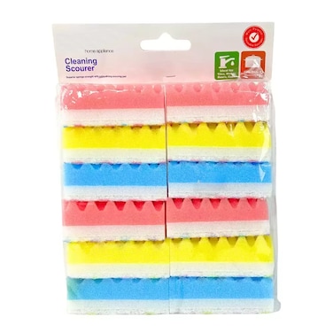 Multicolor Cleaning Scourer Sponge For Super Cleaning- 12Pcs