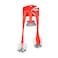 3 Pieces Kitchen Cleaning Dishwashing Brush And Scrubber Set- Red