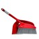 Table Dustpan And Sweeping Long Handle Brush Set With Long Bristle- Red