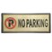 Golden No Parking Printed Sticker With Symbol- 28X11Cm