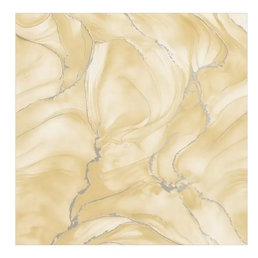 Decorative Yellow Marble Texture With Grey Veins Designed Wall Sticker Wallpaper- 60X60Cm