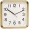 Battery Operated Square Analogue Wall Clock With Black Numbers- Golden