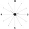 Battery Operated Umbrella Chrome Design Wall Clock Alloy Steel- Black