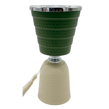 Metal Incense Burner 11Cm*21.5Cm, Ivory/Green