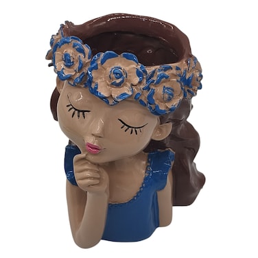 Ceramic Doll Vase Elegance Versatile Decor Accents For Living Room Home D&eacute;cor 25Cmx13Cm-Blue