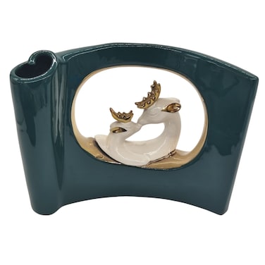 Ceramic Vase For Entryway Living Room Bedroom Dining Table Centerpiece Office Home D&eacute;cor-28Cmx20Cm-Green&amp;Gold