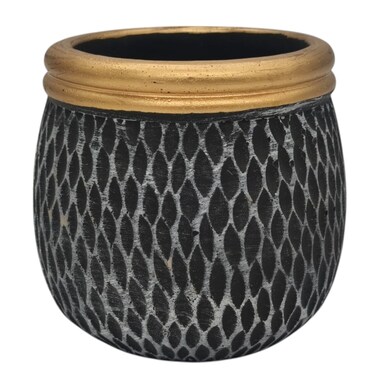 Ceramic Vase Home D&eacute;cor Accents Table-9Cmx9Cm-Black&amp;Gold