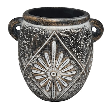 Ceramic Vase Home D&eacute;cor Accents Table With Handle-11Cmx9Cm-Black