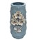 Ceramic Flower Vase For Home Decor Table Centerpieces, Flower Design Decorative Flowers Vase-24Cmx9Cm-Cyan