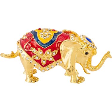 Metal Elephant D&sbquo;Cor Box 13Cm X 5Cm X 6Cm Multi-Colour