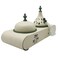 Elegant Palm Metal Incense Burner Set 30Cm*13Cm*17.5Cm, Ivory/Green
