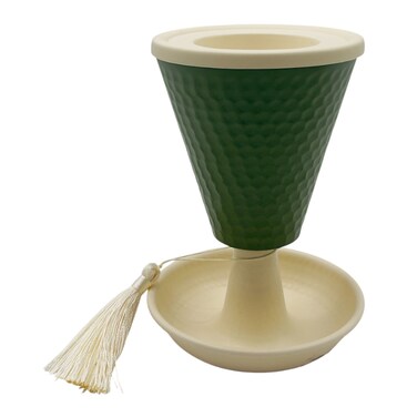Metal Incense Burner 12Cm*17Cm, Ivory/Green