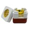 Diamond Shaped Incense Burner 11Cm*10Cm*9Cm, Gypsum Material, White/Dark Brown