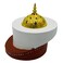 Cap Shaped Incense Burner 11Cm*13Cm*11.5Cm, Gypsum Material, White/Dark Brown