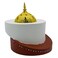 Cap Shaped Incense Burner 11Cm*13Cm*11.5Cm, Gypsum Material, White/Dark Brown
