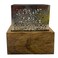 Square Wooden And Metal Incense Burner 14Cm*14Cm, Silver