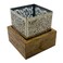 Square Wooden And Metal Incense Burner 14Cm*14Cm, Silver