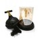 Black Wooden Texture Glass Canister With Lid 18Cm