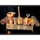 Perfume And Bakhoor Set With Stand Gold And Wooden