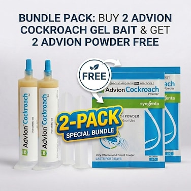 Advion Cockroach Gel Bait (Pack of 2) + FREE 2x Advion Cockroach Powder (5g) &ndash; 2-Pack Special Bundle Pest Control
