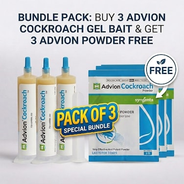 Advion Cockroach Gel Bait 3-Pack Special Bundle &ndash; Buy 3 Gel Tubes &amp; Get 3 Free Cockroach Powders (5g) &ndash; Effective Roach Killer