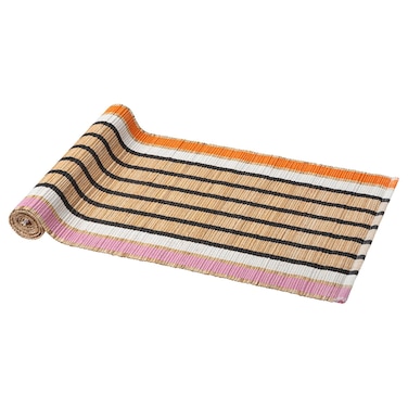 Table-Runner Banana Fibre/Stripe Pattern 35X130 Cm