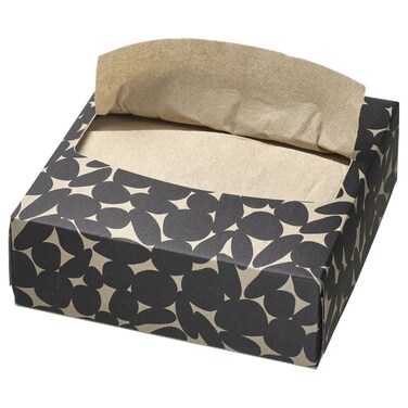 Paper Napkin With Box Patterned 100 In Pack Black/White 32X16 Cm