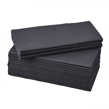 Paper Napkin Black 25 In Pack 38X38 Cm