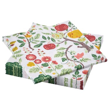 Paper Napkin Patterned Multicolour 30 In Pack 33X33 Cm