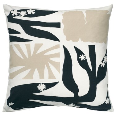 Cushion Cover Black/Light Beige 50X50 Cm