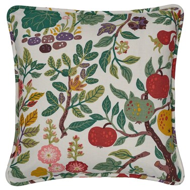Cushion Cover White Multicolour/Floral Pattern 50X50 Cm