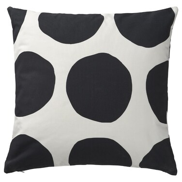 Cushion Cover White/Black/Dot Pattern 50X50 Cm