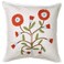 Cushion Cover White/Embroidery Dark Orange 50X50 Cm