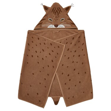 Towel With Hood Lynx Shaped/Brown 70X140 Cm